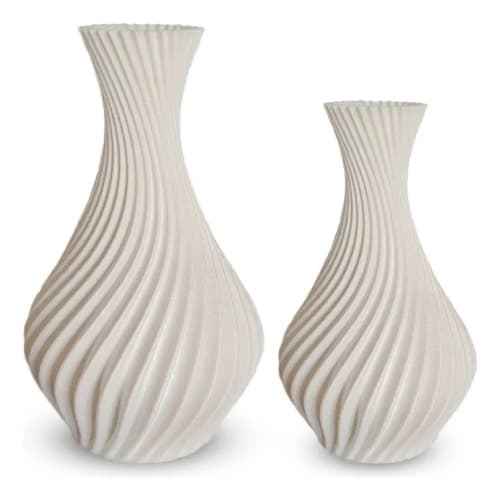2 Vaso Espiral Para Flores Artificiais Decoração Branco