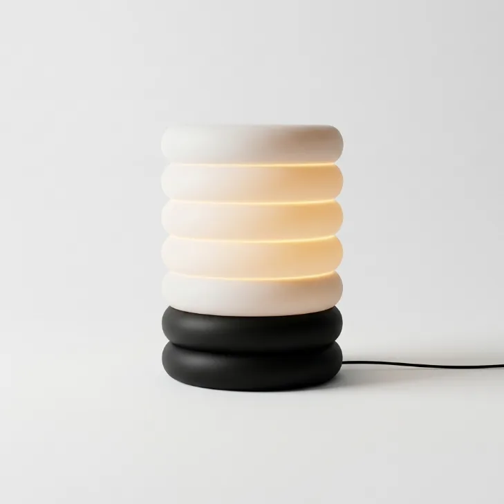 Luminária de Mesa Argola Abajur LED USB Moderna